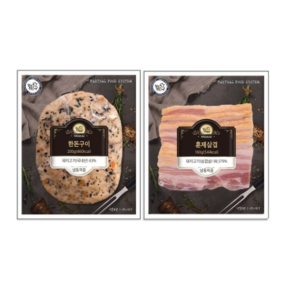 [햇살푸드] 한돈구이 200gx2팩+훈제삼겹 160g 3팩