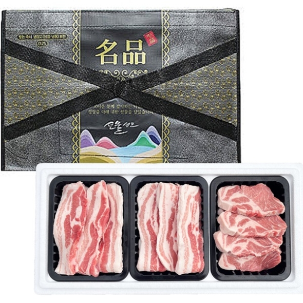 1등급이상 한돈 선물세트 3호(1.5kg) (삼겹살 500g+삼겹살500g+목살500g)