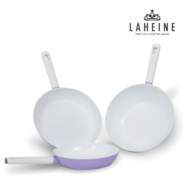 [특별할인][라헨느] 더 퀸 포토프 퍼플 세라믹 IH 후라이팬 24+28+웍28cm (3종)