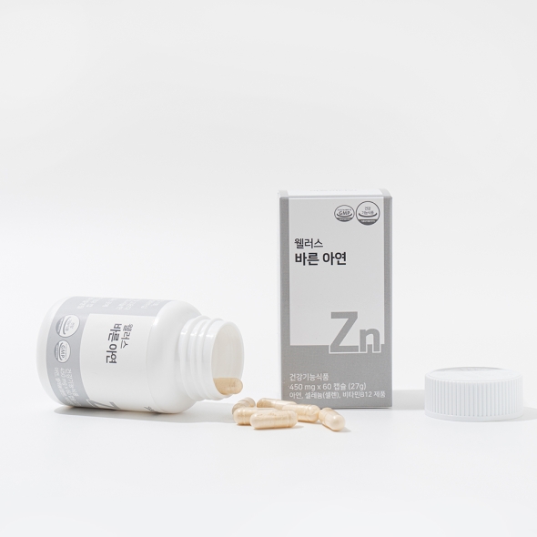 [특별할인] 웰러스 바른 아연 / 자연유래성분 면역영양제 NO첨가물 NO합성원료 (1병 x 60정 2개월분)