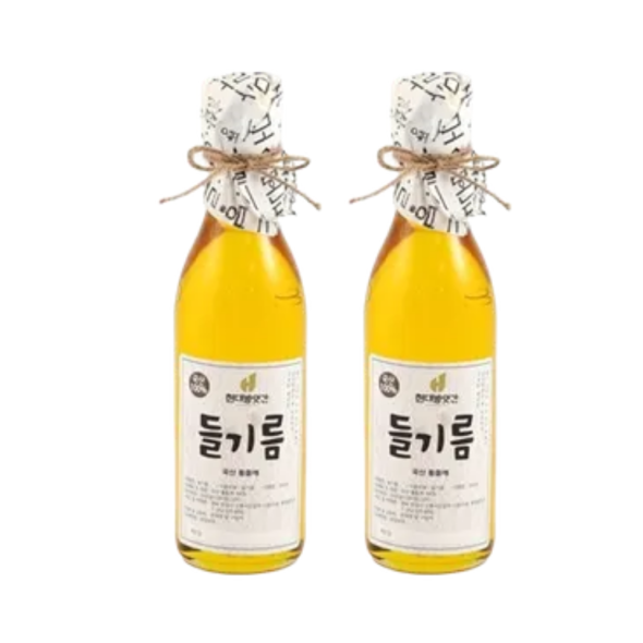  [문경현대방앗간]국산 햇 들깨 저온압착 들기름 350ml 1+1 2병