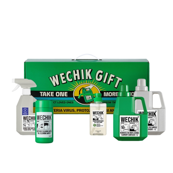 [특별할인] [위칙] 완벽환 위생 선물세트A((세탁세제+섬유유연제+섬유탈취제+주방세제+세정티슈)