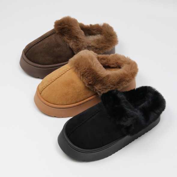 [개성시대] 여성 4.5cm 스웨이드 털슬리퍼 184g 데일리