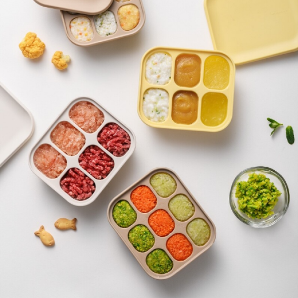 [락앤락] 리틀럽 실리콘 이유식큐브 6구 2P(브라운/아이보리/옐로우)