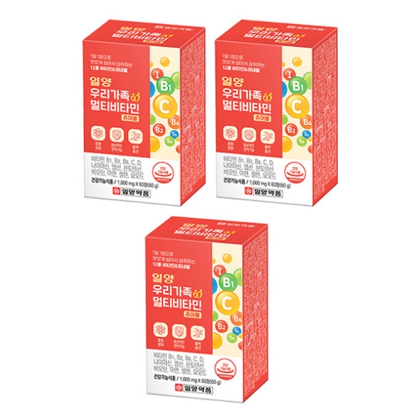 [일양약품] 우리가족 멀티비타민 츄어블정 1000mg x 60정