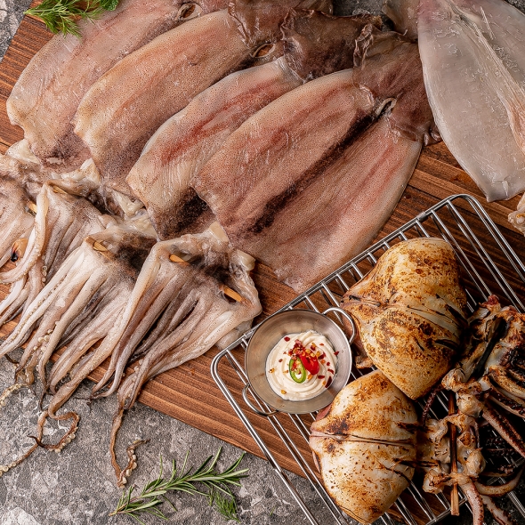 [마산어시장] 원양산 반건조오징어 5미/10미 (600g-1.2kg 내외) 