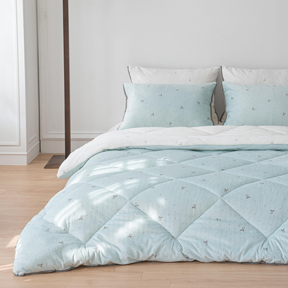 송화 카리나 착번 극세사 차렵이불 귀여운 리본 무늬 겨울침구