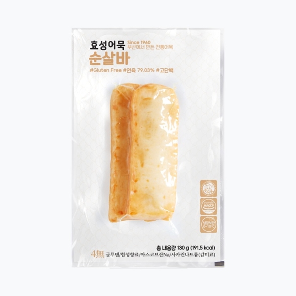 효성어묵 부산 전통 순살바 어묵 밀가루 없는 글루텐 프리 x 6개