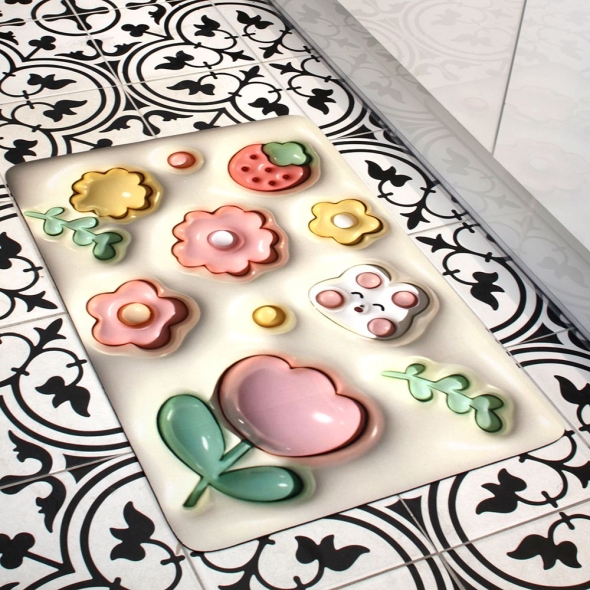 [특별할인] 지알비 3D 규조토 화장실 욕실 빨아쓰는 패밀리 발 매트