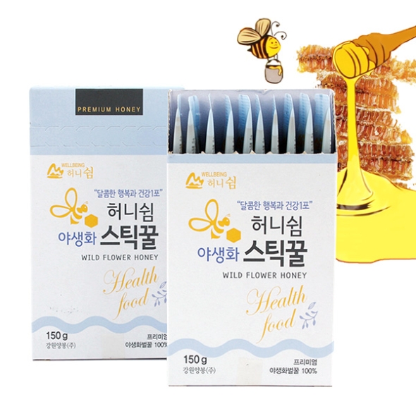 [강원양봉] 프리미엄 야생화 스틱꿀 2박스/3박스/5박스 (박스당15gx10개입)