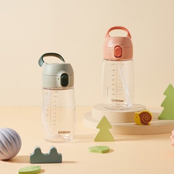 [락앤락] 리틀럽 스위치캡 트라이탄 빨대컵 410ML(핑크/그린)