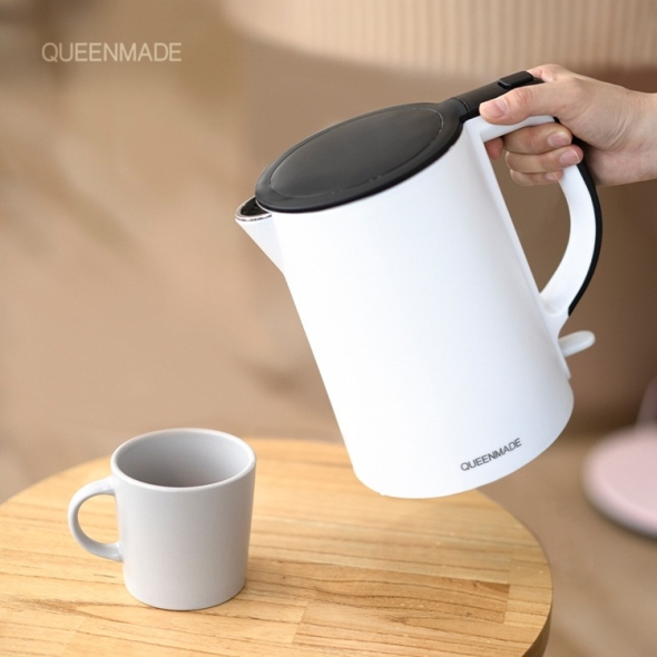 퀸메이드 베키 이중 스테인리스 무선 주전자 1.5L 전기 포트