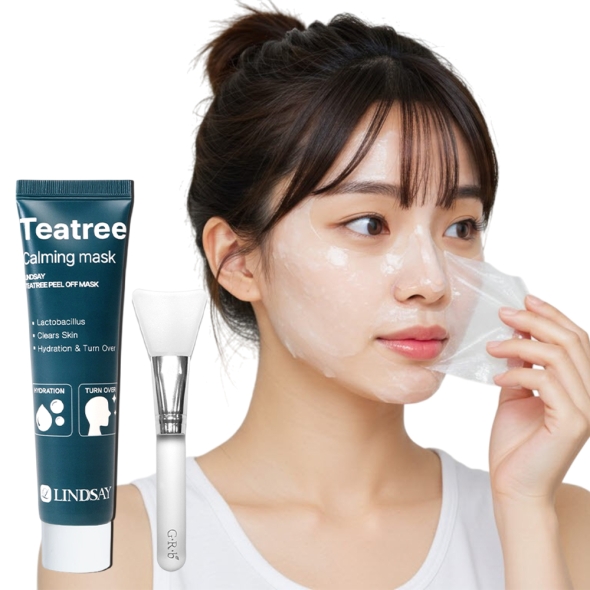 [신한카드 할인] 린제이 티트리 카밍 랩핑 마스크 떼어내는 콜라겐 필오프팩 70ml+팩브러쉬