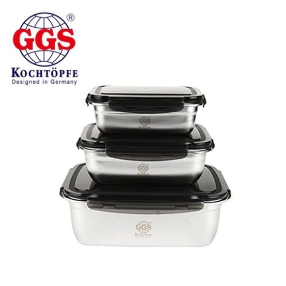 [GGS] 스테인레스 밀폐용기 직사각형 6PC
