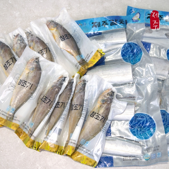 [제주특선] 은갈치/참조기 모듬세트 5호(은갈치 대 2마리+참조기 중 10마리/2팩)