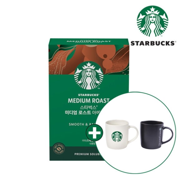 [스타벅스] 원두커피믹스 미디엄 로스트 아메리카노 (10T) + 스타벅스 머그컵 랜덤증정 (택)