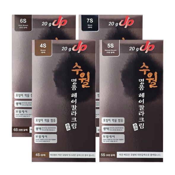 수월 명품 헤어 컬러 크림 염색약 120ml 4종 뿌리 새치 순수 염색약