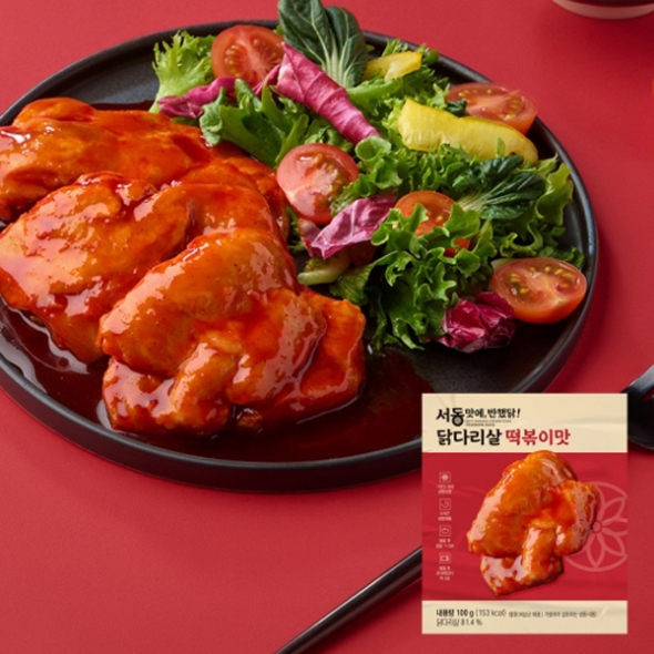 [똑똑한식단] THE 맛있는 떡볶이맛 닭다리살 5팩/10팩/15팩/25팩 (팩당100g내외)