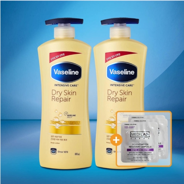 바세린 인텐시브 케어 드라이 스킨 리페어 로션 600ml 2개 