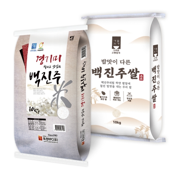 [25년도 상등급] 백진주쌀 찰지고 맛있는 경기미 햅쌀 10kg/20kg(10kg+10kg)