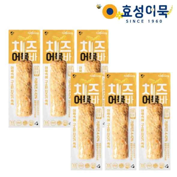 효성어묵 부산 전통 치즈 어묵바 프리미엄 어묵 x 6개