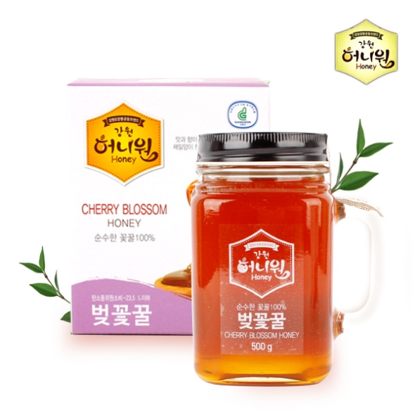 [허니원] 벚꽃벌꿀 핸들컵 1병/2병/3병 (병당500g)