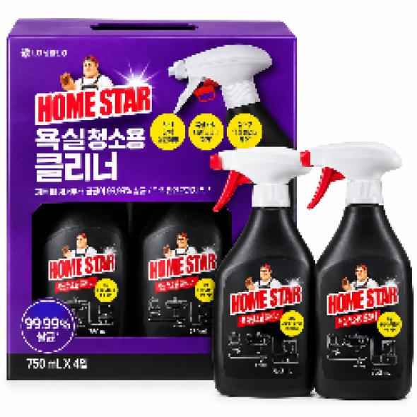 LG생활건강 홈스타 욕실청소용 클리너 750ml 4개입