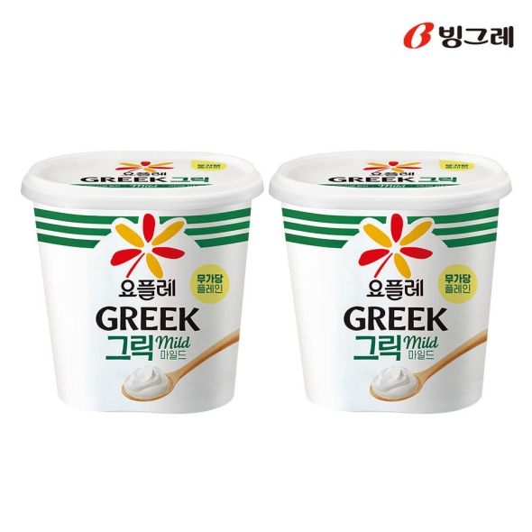 빙그레 요플레 그릭 마일드 무가당 400g 1개입 그릭요거트