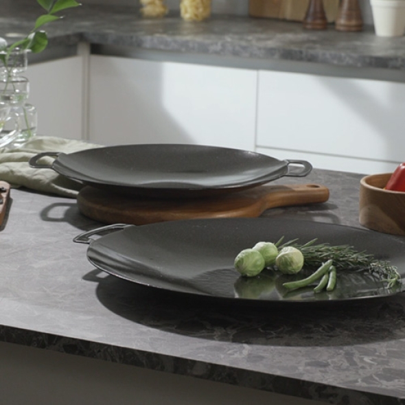 바즈 지지고 도자기코팅 무쇠그리들 IH 캠핑불판 40CM