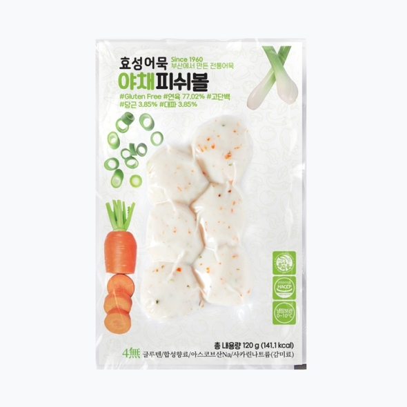 효성어묵 부산 전통 야채피쉬볼 어묵 밀가루 없는 글루텐 프리 x 6개
