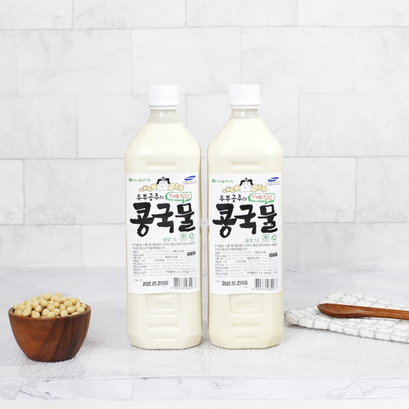 공주농부의 수제 더진한 콩물 1L 국내산 대두 99.5% 콩국물 