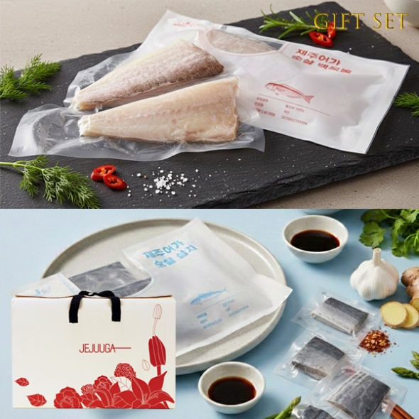 [제주특선] 순살 백옥돔/삼치 혼합 선물세트(1kg이상/백옥돔1팩/2쪽+삼치1팩4-6토막)