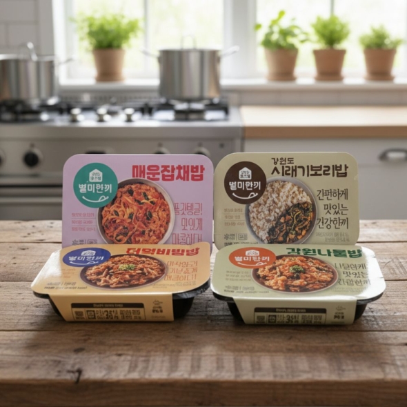 강원도 홈스랑  별미한끼 나물밥 220g  6종 냉동밥 밀키트 전자렌지용 
