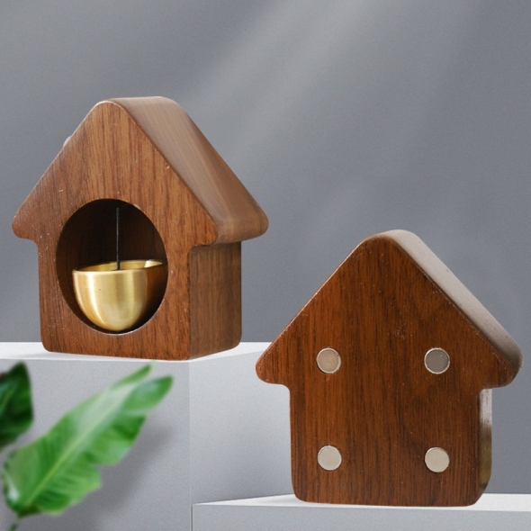 [만원의행복] 하우스 원목 도어벨_브라운우드