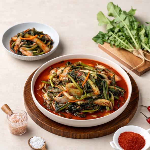 100% 국내산 원재료 - 25년 보성 녹차김치 - 얼갈이+열무김치 2kg,3kg,5kg,10kg