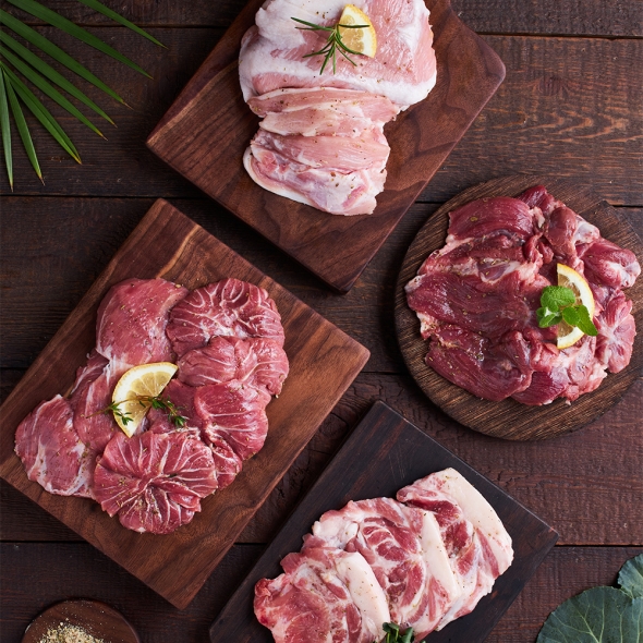 [고기의진리] 국내산 뒷고기 꼬들살+항정살+뽈살 3가지모듬전