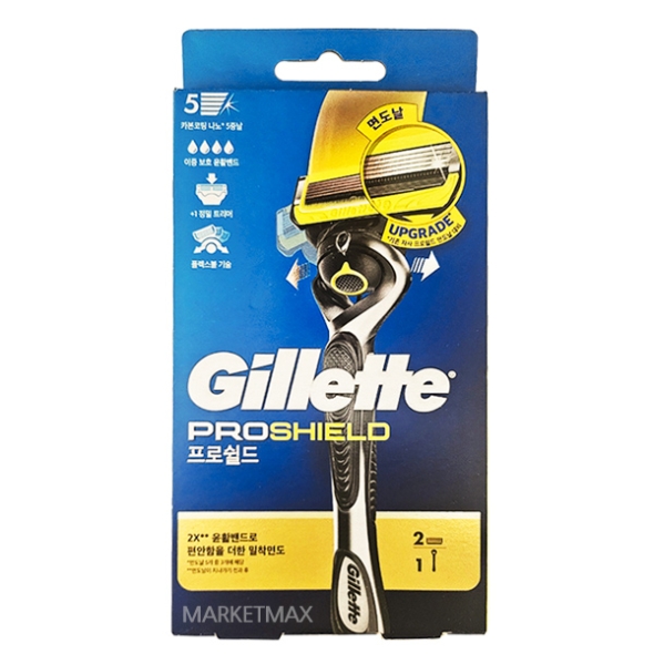 [질레트] 프로쉴드 옐로우 면도기 2UP (본체1개/면도날2개)
