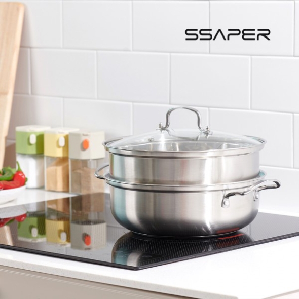 셰퍼 IH 피네 스텐 2단 찜기 27cm