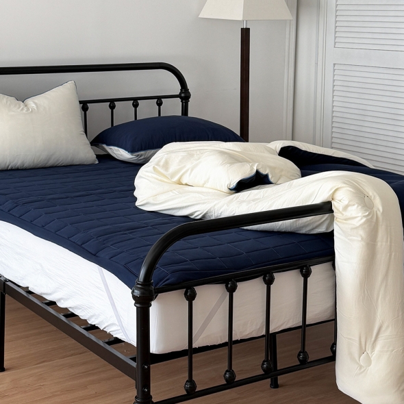 [Guy Laroche] 기라로쉬 마이크로 자가드 파스텔 4면밴딩 S패드단품(레몬네이비)