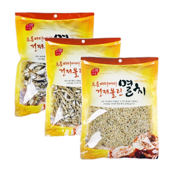 [단짠예찬] 바다내음 국물+볶음조림+볶음멸치 각200g(3팩)