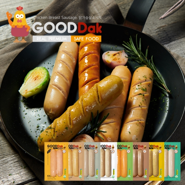 [굳닭] 100% 국내산 냉장 닭가슴살로 만든  닭가슴살 소시지 8종