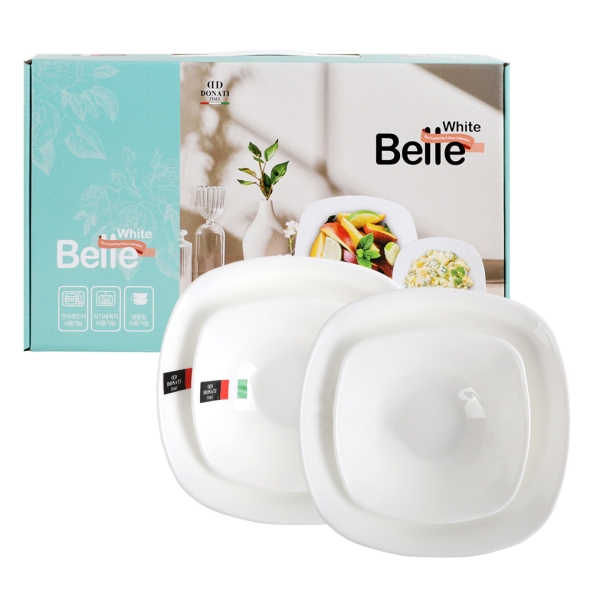 [도나티] 화이트벨 사각볼 그릇세트 소형