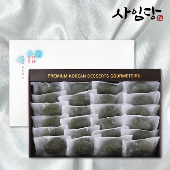 [사임당] 떡선물세트 제주 참쑥 밥알찹쌀떡세트 50gx24개(보자기증정)