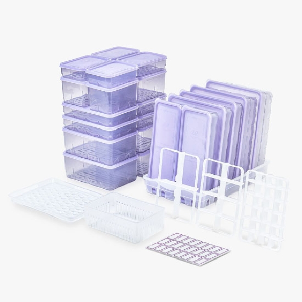 [땡스소윤] 냉동실 전용 밀폐용기 히든세트 29p (쿨라벤더)