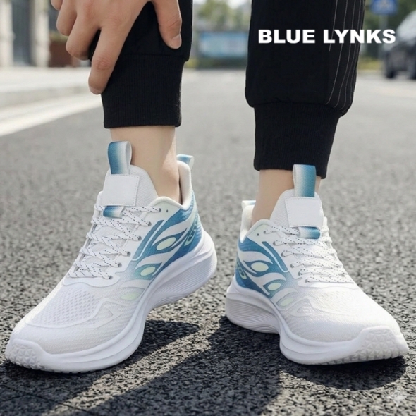 [블루링스] 남성 경량 메쉬 통기성 러닝 운동화 (화이트) ABC-00512