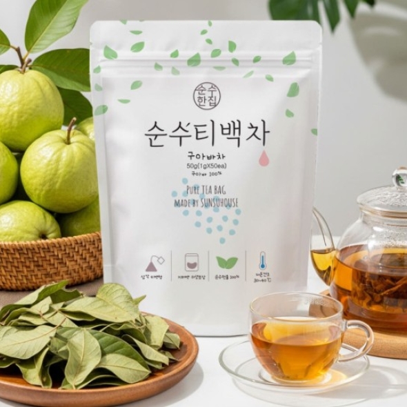 [순수티백]순수한집 구아바차 티백 1팩 50개입/2팩 100개입