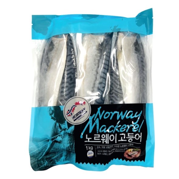 [동방유통] 급속 개별 냉동으로 깨끗한 노르웨이 고등어살 1팩/2팩/3팩 (팩당1kg) /HACCP인증