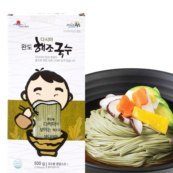 [완도바다] 해조 다시마국수 2팩/4팩 (팩당500g+스프5봉)