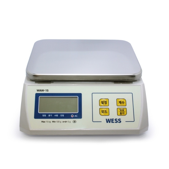 웨스 디지털 전자 고정밀 대용량 주방 저울 15kg WAW-15