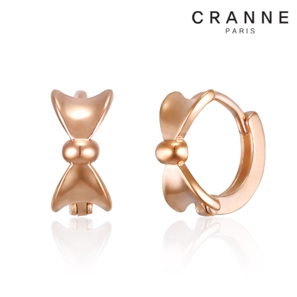 [만원의행복]끄란느 미니 리본 원터치 귀걸이 C24EB324 로즈골드